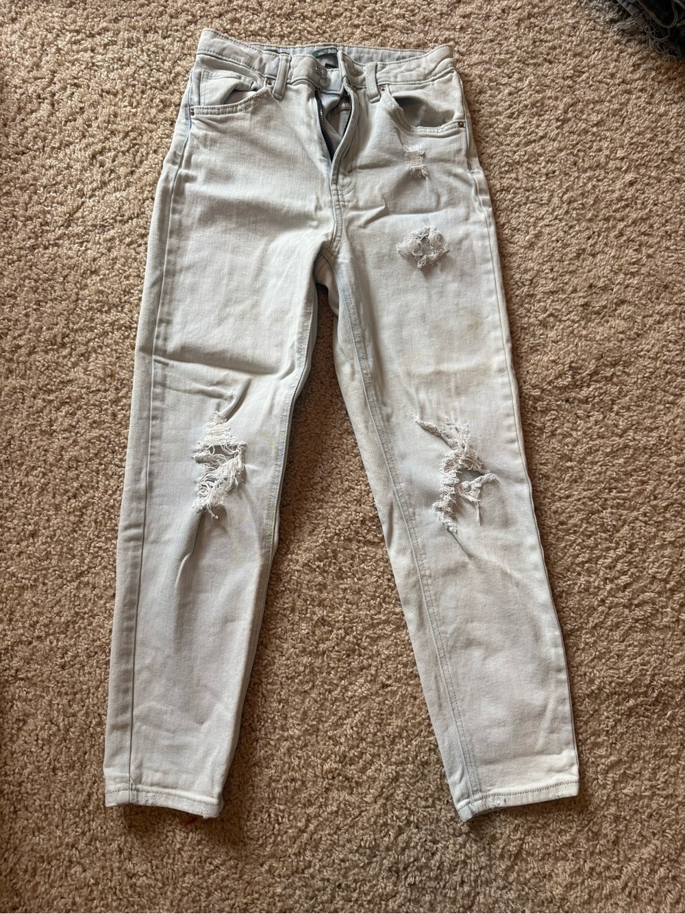 Womens Light Gray Mom Jeans